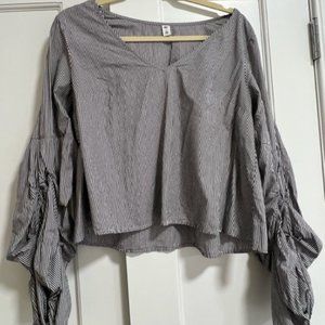 BP Navy and White Long Sleeve Top